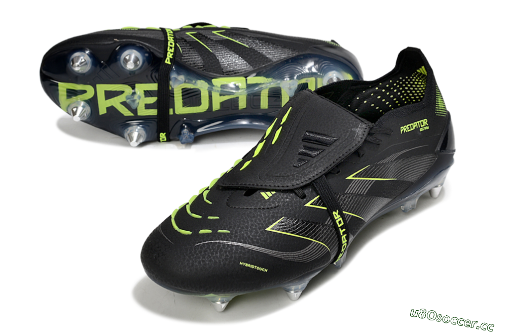 Men's Adidas Predator 25 Elite Foldover Tongue SG Soft Ground Low-Tops Football Boots - Black/Silver/Yellow 3