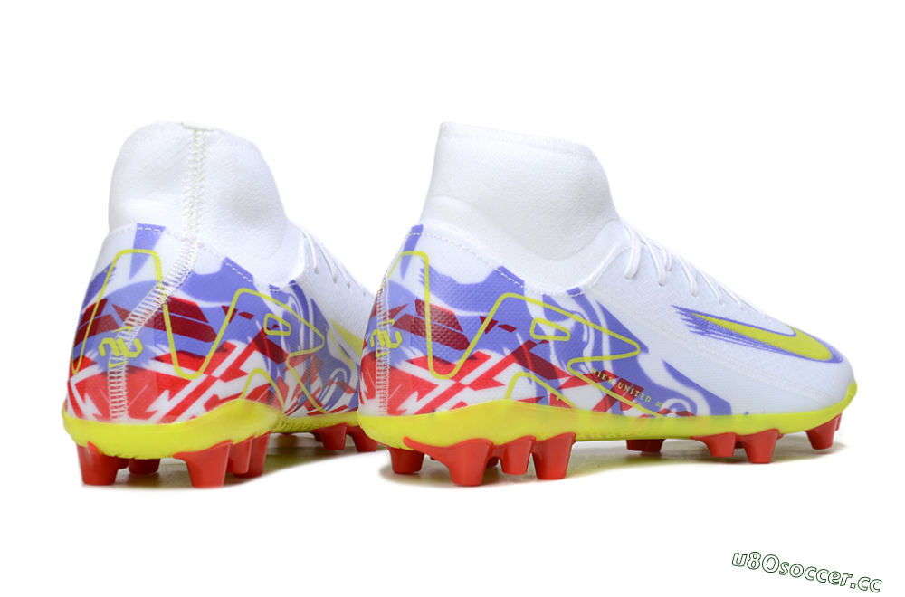 Men's Nike Air Zoom Mercurial Superfly 10 Academy AG Artificial Grass High-Tops Football Boots - White/Purple/Yellow 6