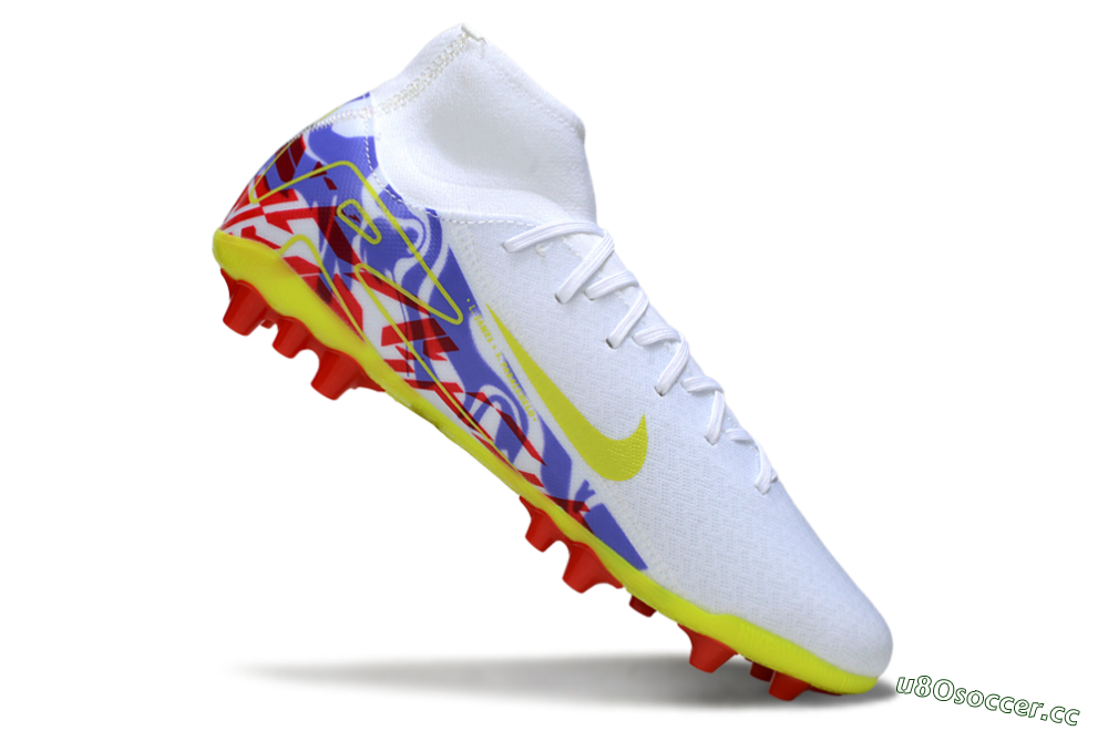 Men's Nike Air Zoom Mercurial Superfly 10 Academy AG Artificial Grass High-Tops Football Boots - White/Purple/Yellow 4