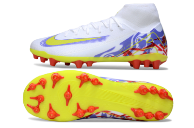 Men's Nike Air Zoom Mercurial Superfly 10 Academy AG Artificial Grass High-Tops Football Boots - White/Purple/Yellow