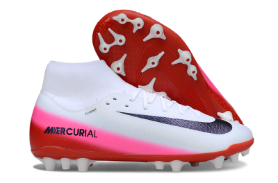 Men's Nike Air Zoom Mercurial Superfly 10 Academy AG Artificial Grass High-Tops Football Boots - White/Black/Pink