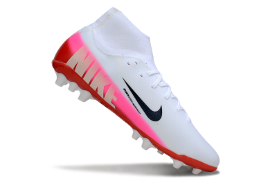 Men's Nike Air Zoom Mercurial Superfly 10 Academy AG Artificial Grass High-Tops Football Boots - White/Black/Pink