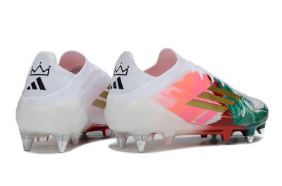 Men's Adidas F50 Elite SG Soft Ground Low-Tops Football Boots - White/Green/Gold/Red