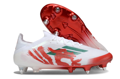 Men's Adidas F50 Elite SG Soft Ground Low-Tops Football Boots - White/Green/Red