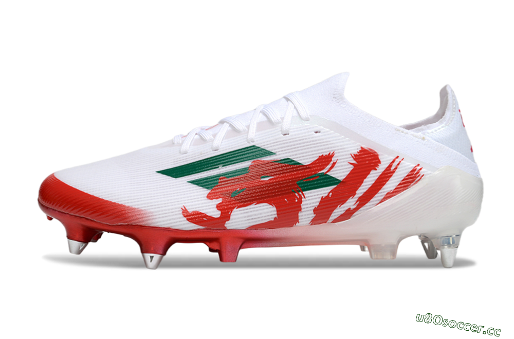 Men's Adidas F50 Elite SG Soft Ground Low-Tops Football Boots - White/Green/Red 0