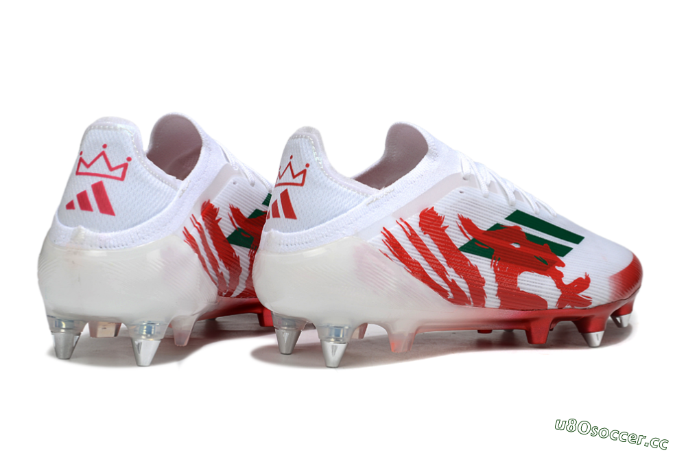 Men's Adidas F50 Elite SG Soft Ground Low-Tops Football Boots - White/Green/Red 6