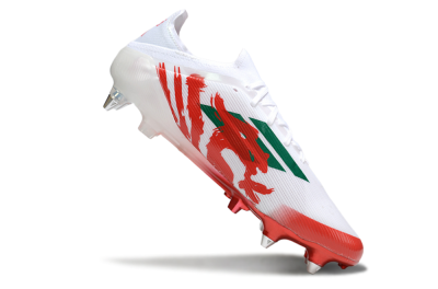 Men's Adidas F50 Elite SG Soft Ground Low-Tops Football Boots - White/Green/Red