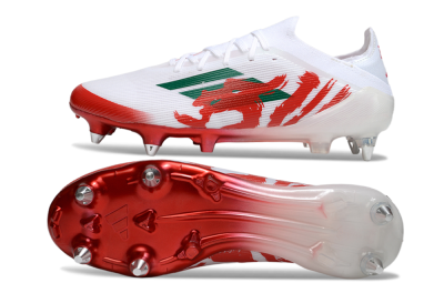 Men's Adidas F50 Elite SG Soft Ground Low-Tops Football Boots - White/Green/Red