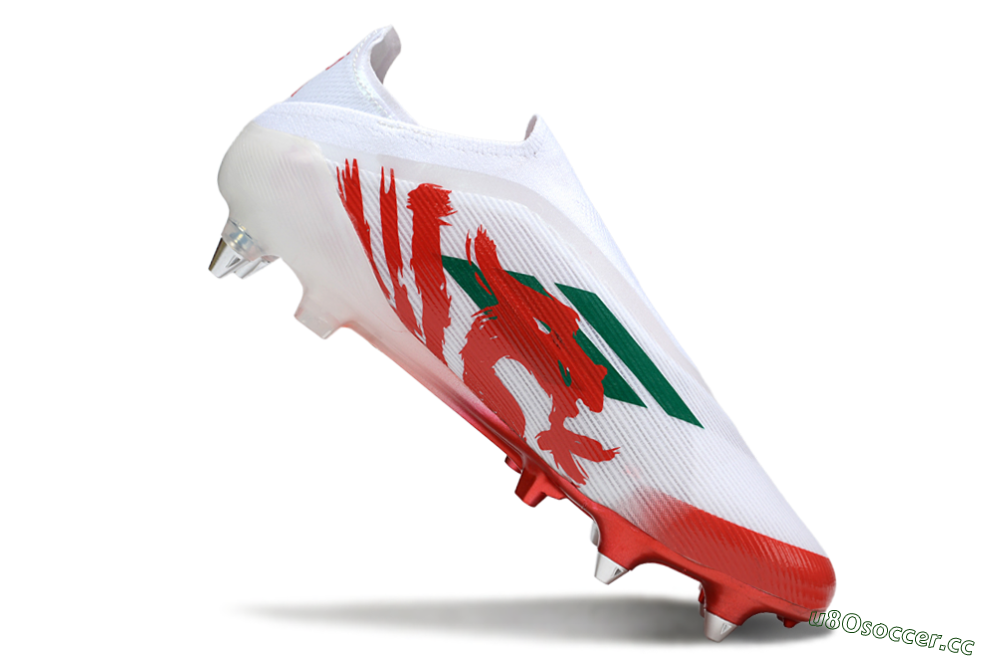 Men's Adidas F50 Elite Laceless SG Soft Ground Low-Tops Football Boots - White/Green/Red 4