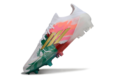 Unisex Adidas F50 Elite FG Firm Ground Low-Tops Football Boots - White/Green/Gold/Red