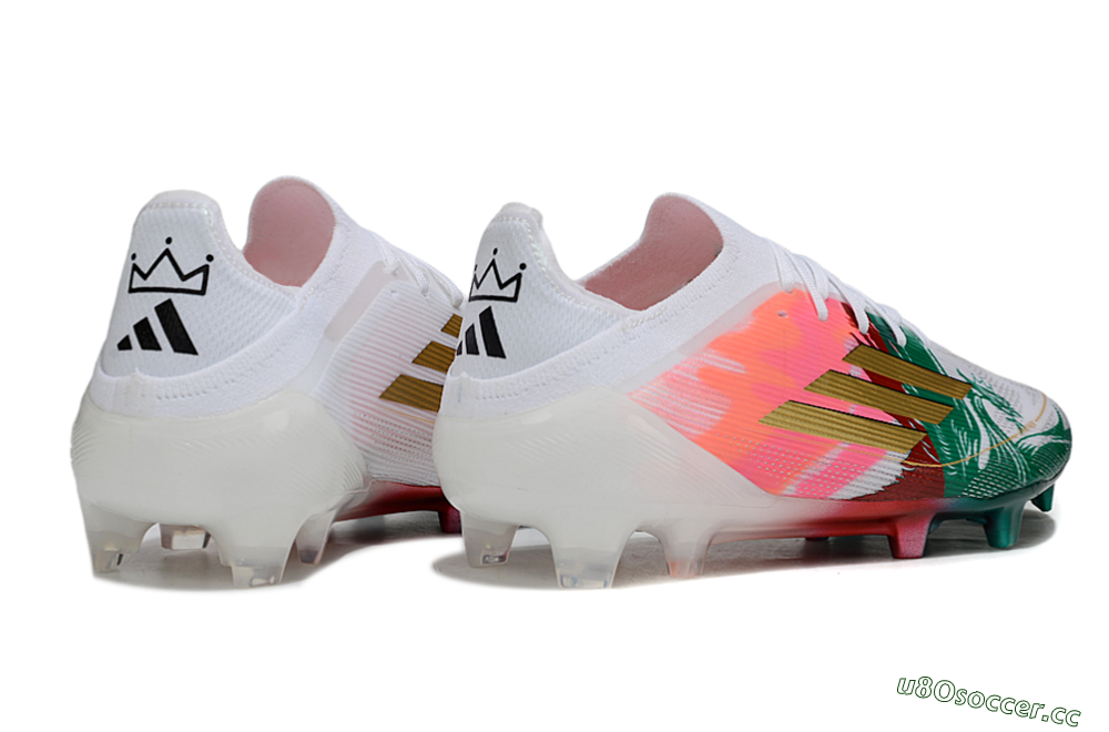 Unisex Adidas F50 Elite FG Firm Ground Low-Tops Football Boots - White/Green/Gold/Red 6