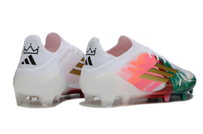Unisex Adidas F50 Elite FG Firm Ground Low-Tops Football Boots - White/Green/Gold/Red