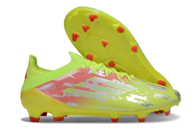 Unisex Adidas F50 Elite FG Firm Ground Low-Tops Football Boots - Yellow/Silver/Red