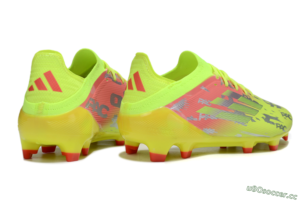 Unisex Adidas F50 Elite FG Firm Ground Low-Tops Football Boots - Yellow/Silver/Red 6