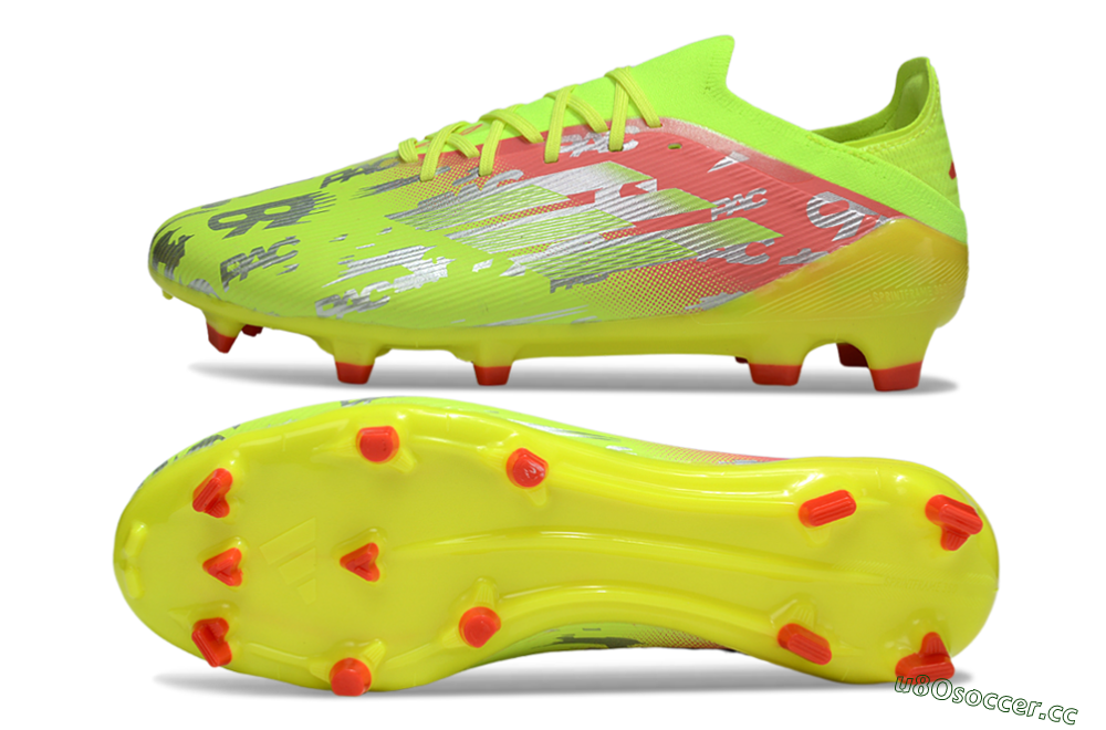 Unisex Adidas F50 Elite FG Firm Ground Low-Tops Football Boots - Yellow/Silver/Red 1