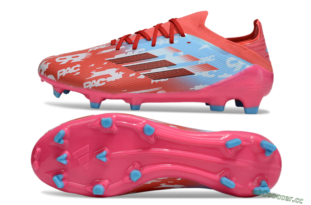 Unisex Adidas F50 Elite FG Firm Ground Low-Tops Football Boots - Red/Blue/Pink 1