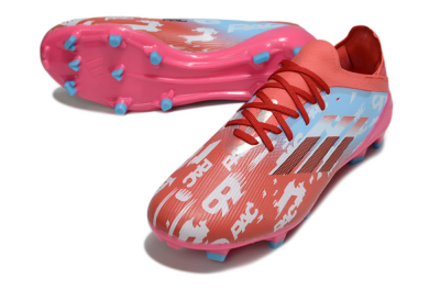 Unisex Adidas F50 Elite FG Firm Ground Low-Tops Football Boots - Red/Blue/Pink
