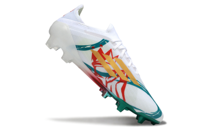 Unisex Adidas F50 Elite FG Firm Ground Low-Tops Football Boots - White/Green/Gold/Red