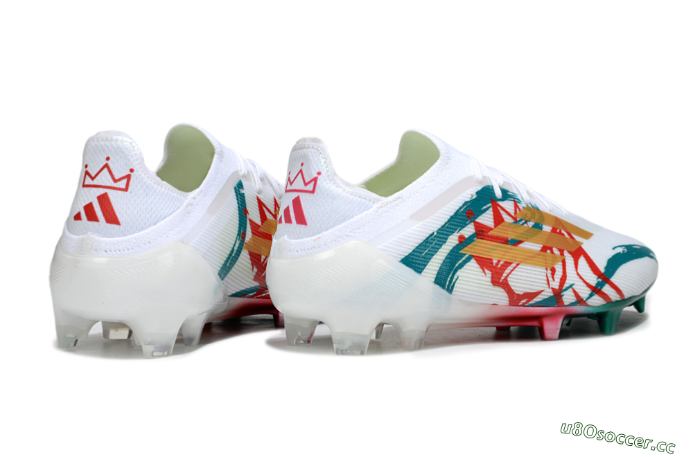 Unisex Adidas F50 Elite FG Firm Ground Low-Tops Football Boots - White/Green/Gold/Red 6