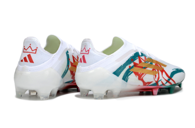 Unisex Adidas F50 Elite FG Firm Ground Low-Tops Football Boots - White/Green/Gold/Red