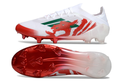 Unisex Adidas F50 Elite FG Firm Ground Low-Tops Football Boots - White/Green/Red
