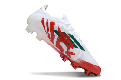 Unisex Adidas F50 Elite FG Firm Ground Low-Tops Football Boots - White/Green/Red