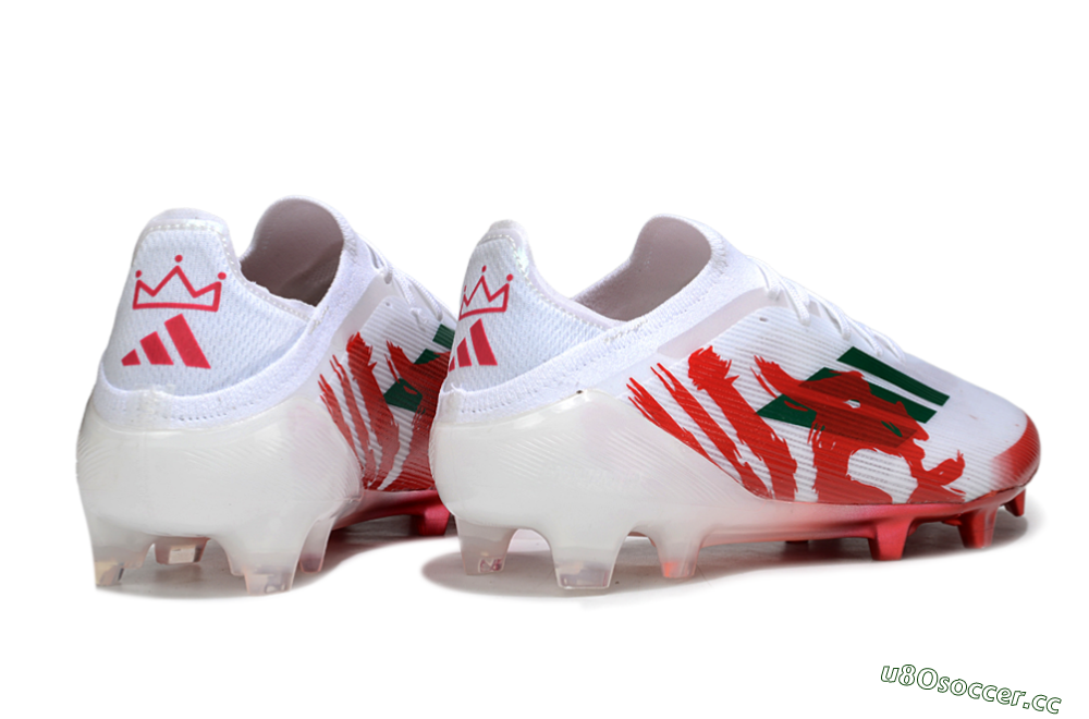 Unisex Adidas F50 Elite FG Firm Ground Low-Tops Football Boots - White/Green/Red 6