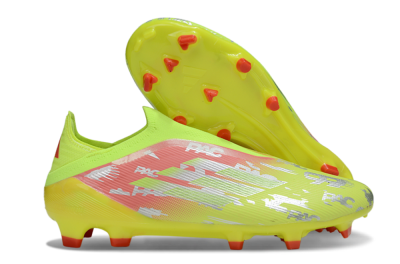 Unisex Adidas F50 Elite Laceless FG Firm Ground Low-Tops Football Boots - Yellow/Silver/Red