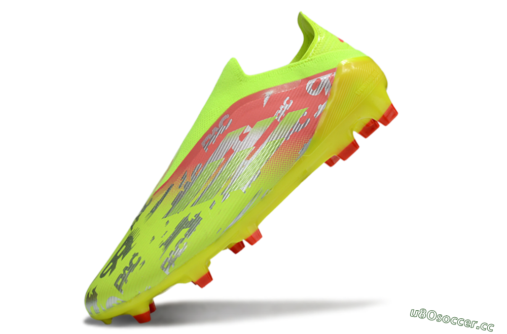 Unisex Adidas F50 Elite Laceless FG Firm Ground Low-Tops Football Boots - Yellow/Silver/Red 5