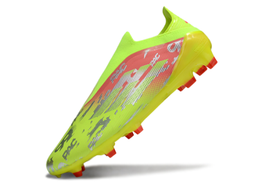 Unisex Adidas F50 Elite Laceless FG Firm Ground Low-Tops Football Boots - Yellow/Silver/Red
