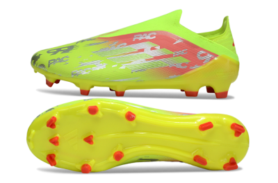 Unisex Adidas F50 Elite Laceless FG Firm Ground Low-Tops Football Boots - Yellow/Silver/Red