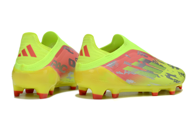 Unisex Adidas F50 Elite Laceless FG Firm Ground Low-Tops Football Boots - Yellow/Silver/Red