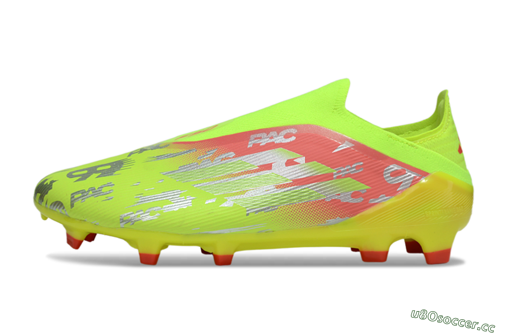 Unisex Adidas F50 Elite Laceless FG Firm Ground Low-Tops Football Boots - Yellow/Silver/Red 0