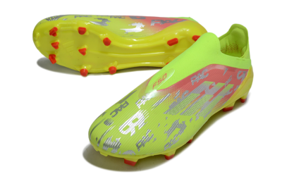 Unisex Adidas F50 Elite Laceless FG Firm Ground Low-Tops Football Boots - Yellow/Silver/Red