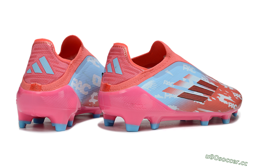 Unisex Adidas F50 Elite Laceless FG Firm Ground Low-Tops Football Boots - Red/Blue/Pink 6