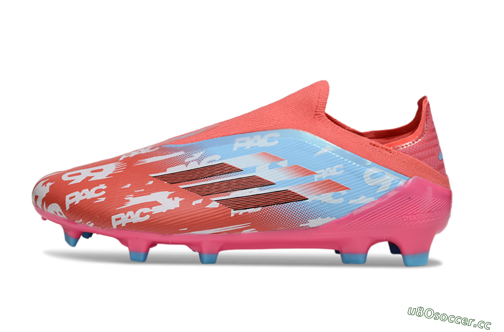 Unisex Adidas F50 Elite Laceless FG Firm Ground Low-Tops Football Boots - Red/Blue/Pink 0