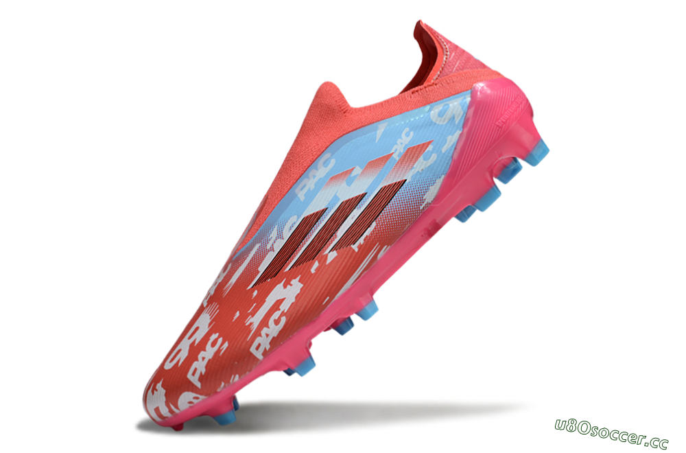 Unisex Adidas F50 Elite Laceless FG Firm Ground Low-Tops Football Boots - Red/Blue/Pink 5