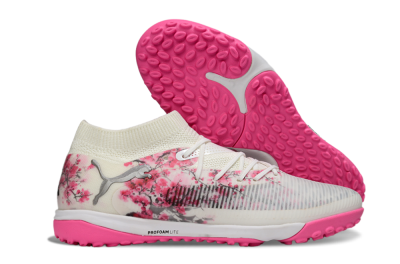 Men's Puma Future 8 Ultimate TF Artificial Turf Low-Tops Football Shoes - White/Black/Pink