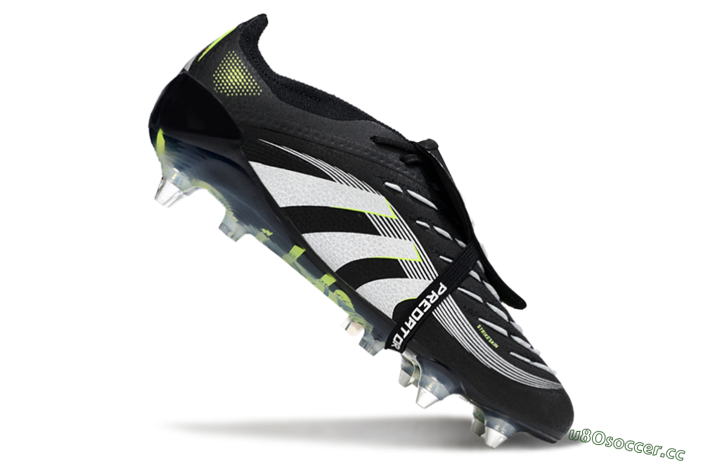 Men's Adidas Predator 25 Elite Foldover Tongue SG Soft Ground Low-Tops Football Boots - Black/Grey/Yellow 4