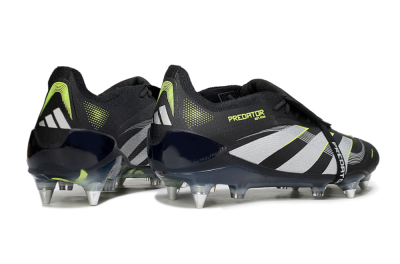 Men's Adidas Predator 25 Elite Foldover Tongue SG Soft Ground Low-Tops Football Boots - Black/Grey/Yellow