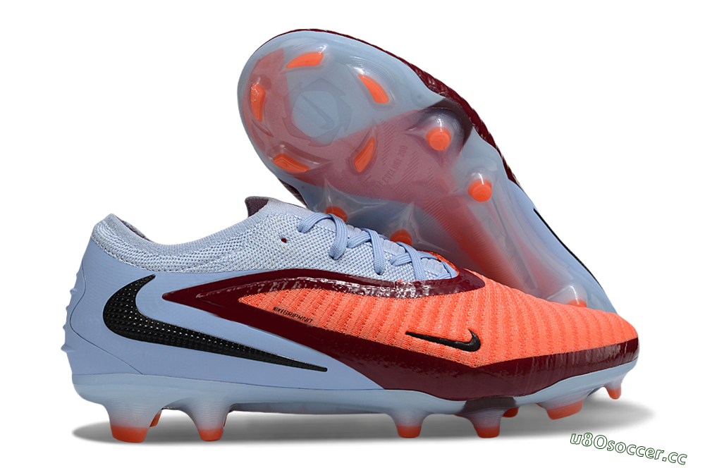 Unisex Nike Phantom 6 Elite Low FG Firm Ground Low-Tops Football Boots - Red/Jade/Black 2