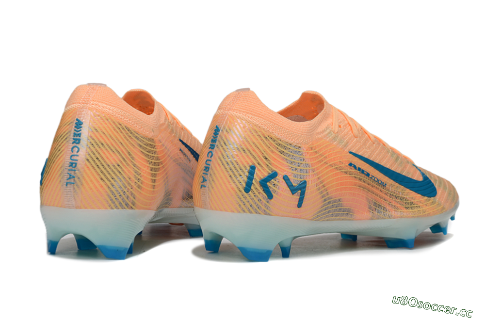 Men's Nike Air Zoom Mercurial Vapor 16 Elite FG Firm Ground Low-Tops Football Boots - Pink/Blue/Yellow 6