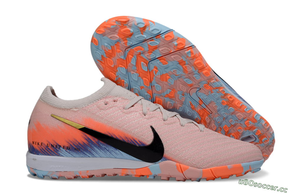Unisex Nike Air Zoom Mercurial Vapor 16 Elite TF Artificial Turf Low-Tops Football Shoes - Pink/Black/Gold 2