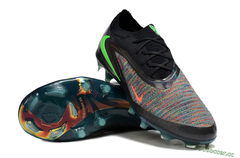 Unisex Nike Phantom 6 Elite Low FG Firm Ground Low-Tops Football Boots - Black/Yellow/Red 3