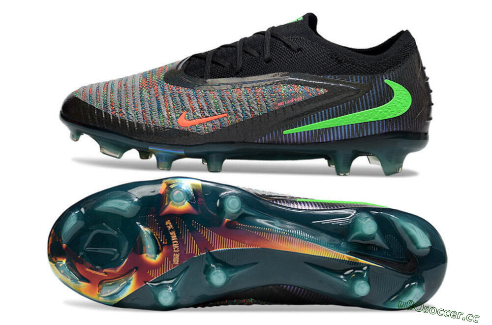 Unisex Nike Phantom 6 Elite Low FG Firm Ground Low-Tops Football Boots - Black/Yellow/Red 1