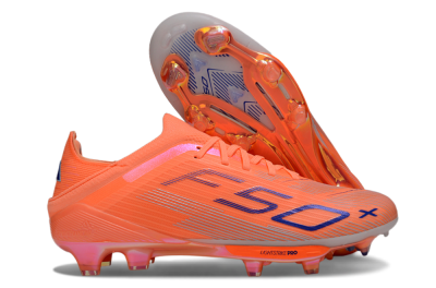 Unisex Adidas F50 Elite FG Firm Ground Low-Tops Football Boots - Red/Blue/Silver