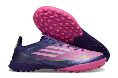 Unisex Adidas F50 Elite TF Artificial Turf Low-Tops Football Shoes - Pink/Purple/Yellow