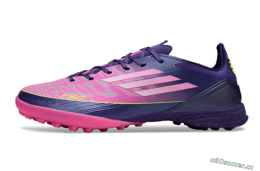 Unisex Adidas F50 Elite TF Artificial Turf Low-Tops Football Shoes - Pink/Purple/Yellow 0