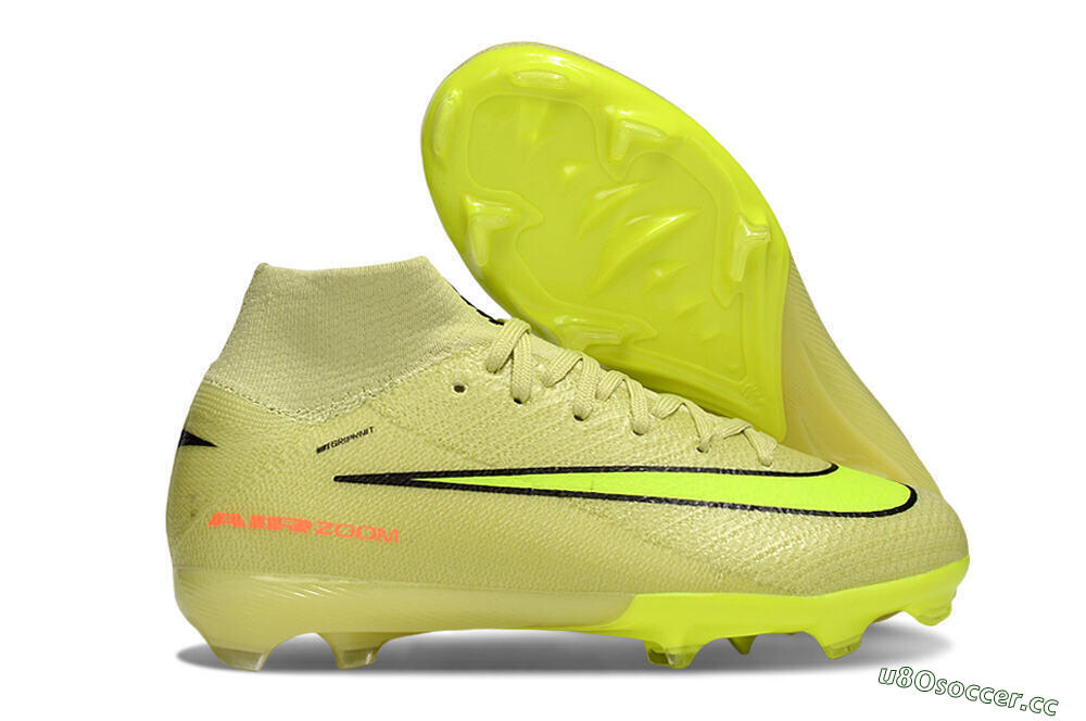 Kids Nike Air Zoom Mercurial Superfly 10 Elite FG Firm Ground High-Tops Football Boots - Yellow/Black/Red 2