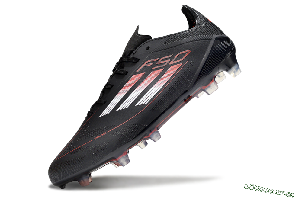 Men's Adidas F50 Elite FG Firm Ground Low-Tops Football Boots - Black/Silver/Red 5
